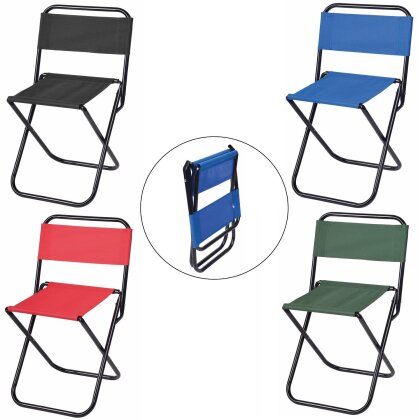 Campingstuhl 90KG 950Gr 34x28x58cm Lehne Mini Angelstuhl Falthocker Klapphocker