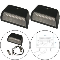 2 STK Kennzeichenleuchte Anhänger mit Leuchtmittel 12V C5W E11 Gr 68 x 38 mm