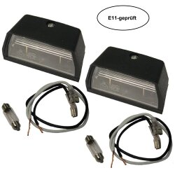 2 STK Kennzeichenleuchte Anhänger mit Leuchtmittel 12V C5W E11 Gr 68 x 38 mm