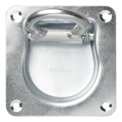 Zurrösen für Anhänger 2er Set – Robuste Zurrmulde mit Öse und 800 daN Zugkraft, Klappösen zur sicheren Ladungssicherung, 105x105 mm