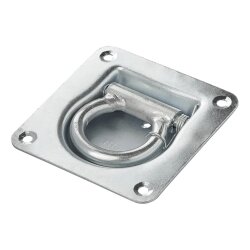 Zurrösen für Anhänger 2er Set – Robuste Zurrmulde mit Öse und 800 daN Zugkraft, Klappösen zur sicheren Ladungssicherung, 105x105 mm