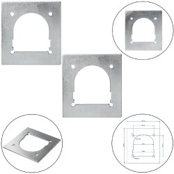 2 x Gegenplatten Montageplatten für Zurrmulden Zurrhaken 142x132 mm PKW Anhänger