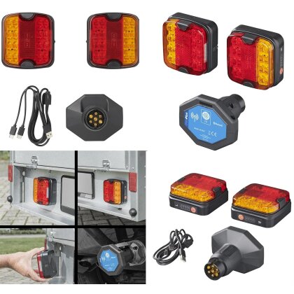 LED Magnet Rückleuchten Set 7 polig Anhängerbeleuchtung Anhänger 12V Rücklichter AS