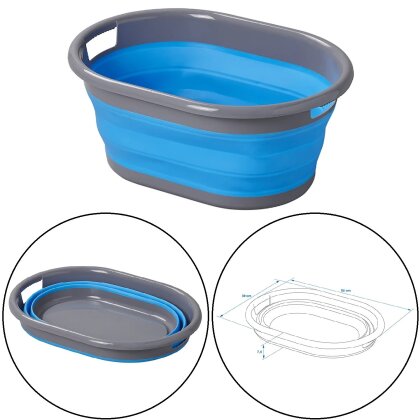 Wäschekorb faltbar Kunststoff 54x39x23cm Wäschesammler Henkel Wäschebox Camping