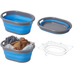 Wäschekorb faltbar Kunststoff 54x39x23cm Wäschesammler Henkel Wäschebox Camping