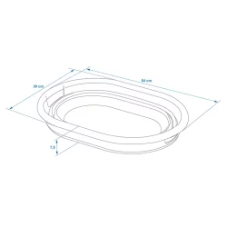 Wäschekorb faltbar Kunststoff 54x39x23cm Wäschesammler Henkel Wäschebox Camping