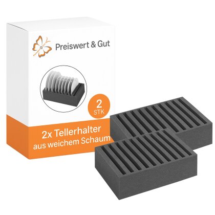 2 x Tellerhalterung für 10 Teller – Stabiler Geschirrhalter aus Schaumblock, zuschneidbar, ideal für Wohnwagen und Zuhause, Farbe anthrazit