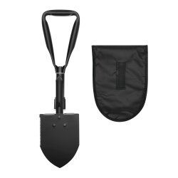 Klappspaten faltbar aus Carbonstahl – leichter Campingspaten mit Säge & Tasche, multifunktionale Outdoor Schaufel für Camping, Wandern, Garten & Survival