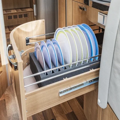 Besteckhalter Camping Schaumex Teller- & Tassenhalter Für Wohnmobil, Wohnwagen & Boot – Platz Für 4 Teller, 4 Tassen, Besteck, PE-Schaum, Oeko-Tex