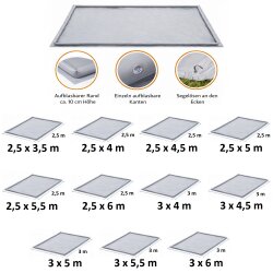 Bodenplane aufblasbarer Rand PVC 300gr/m2 B 2,5M bis 3M L...