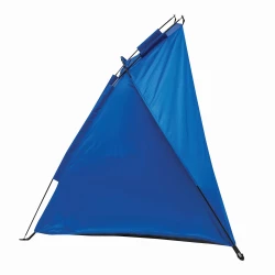 Strandmuschel UV Schutz Strandzelt Sonnenschutz 170x100x100 cm Blau Polyester Fiberglasgestänge Pop-Up-ähnliches Stecksystem freistehend mit Heringen Strand Badesee Camping Garten Festival