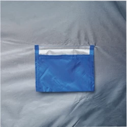 Strandmuschel UV Schutz Strandzelt Sonnenschutz 170x100x100 cm Blau Polyester Fiberglasgestänge Pop-Up-ähnliches Stecksystem freistehend mit Heringen Strand Badesee Camping Garten Festival