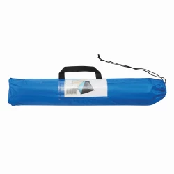 Strandmuschel UV Schutz Strandzelt Sonnenschutz 170x100x100 cm Blau Polyester Fiberglasgestänge Pop-Up-ähnliches Stecksystem freistehend mit Heringen Strand Badesee Camping Garten Festival