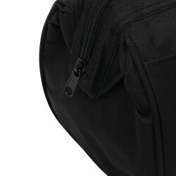 Kosmetiktasche 25x17x13 cm Kulturbeutel mit Metallbügel und Steckfächern stabile Kulturtasche aus 600D Polyester schwarz großes Hauptfach verstärkt mit Reißverschluss ideal für Reisen Bad Camping