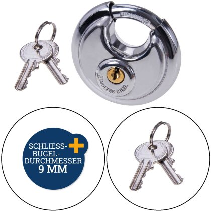 Sicherheits-Bügelschloss 70 mm – Vorhängeschloss für Diebstahlsicherung 479 Gr Hängeschloss, Diskusschloss Rundschloss 2025