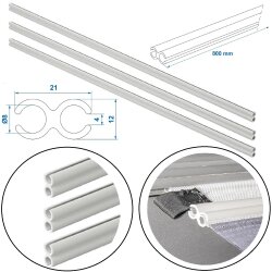 3 x 80 cm Kederschiene Rohr geeignet für 7mm Keder...