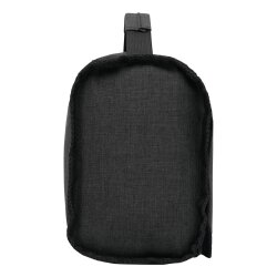 Kulturtasche mit Reporterfunktion 26,5x12,5x18 cm Waschtasche mit Reißverschluss Hauptfach Innenfach elastischer Trageschlaufe Trolley Aufsteckfunktion anthrazit geräumig für Reisen Bad Camping