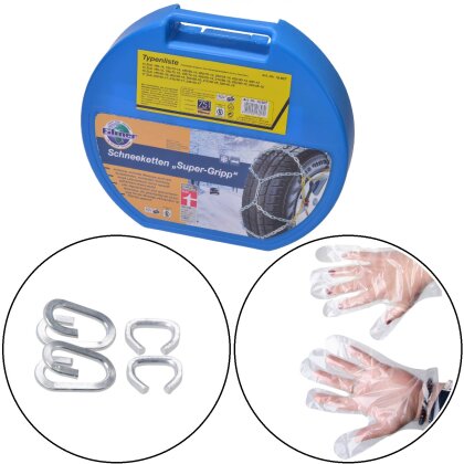 Schneeketten KN 90 Anti-Skid 235/60R13-215/35R18 Ö-Norm geprüft - 13-18 Zoll - 12 mm - speziell gehärteter Kettenstahl mit Aufbewahrungsbox