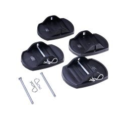 Stützplatten Wohnwagen 4er Set 180x140 mm Stützfußplatten Unterlegplatten für Caravan Wohnmobil Campinganhänger Kunststoff mit Sicherungsstift