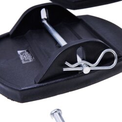 Stützplatten Wohnwagen 4er Set 180x140 mm Stützfußplatten Unterlegplatten für Caravan Wohnmobil Campinganhänger Kunststoff mit Sicherungsstift