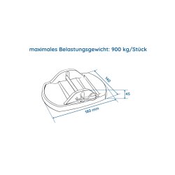 Stützplatten Wohnwagen 4er Set 180x140 mm Stützfußplatten Unterlegplatten für Caravan Wohnmobil Campinganhänger Kunststoff mit Sicherungsstift