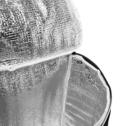 Kühltasche faltbar 28,5x20x38 cm isolierte Camping Picknick Tasche schwarz mit Reißverschluss Hauptfach seitlichen Netztaschen und Tragegriff ideal für Strand Park Outdoor Picknick Freizeit