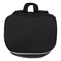 Kühltasche faltbar 28,5x20x38 cm isolierte Camping Picknick Tasche schwarz mit Reißverschluss Hauptfach seitlichen Netztaschen und Tragegriff ideal für Strand Park Outdoor Picknick Freizeit