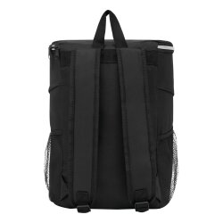Kühltasche faltbar 28,5x20x38 cm isolierte Camping Picknick Tasche schwarz mit Reißverschluss Hauptfach seitlichen Netztaschen und Tragegriff ideal für Strand Park Outdoor Picknick Freizeit