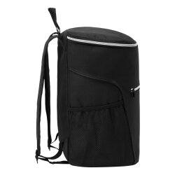 Kühltasche faltbar 28,5x20x38 cm isolierte Camping Picknick Tasche schwarz mit Reißverschluss Hauptfach seitlichen Netztaschen und Tragegriff ideal für Strand Park Outdoor Picknick Freizeit