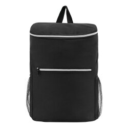 Kühltasche faltbar 28,5x20x38 cm isolierte Camping Picknick Tasche schwarz mit Reißverschluss Hauptfach seitlichen Netztaschen und Tragegriff ideal für Strand Park Outdoor Picknick Freizeit