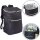 Kühltasche faltbar 28,5x20x38 cm isolierte Camping Picknick Tasche schwarz mit Reißverschluss Hauptfach seitlichen Netztaschen und Tragegriff ideal für Strand Park Outdoor Picknick Freizeit