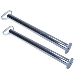 Kurbelstütze Set für PKW Anhänger, 2x Anhängerstütze 700 mm verzinkt 150 kg je Stütze, Ø48 mm Rohrstützen mit 2x Klemmhalter 48 mm, Stützen für einachsige Anhänger