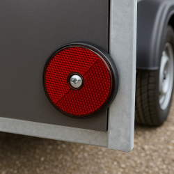 4x Rückstrahler Ø60mm rot mit E4 – Reflektoren mit Schraubloch für Anhänger, PKW, Wohnmobil & LKW – Seitenstrahler wetterfest, langlebig & leicht zu montieren