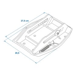 4 STK Stützplatte Wohnwagen Hubstützen Kunststoff grau 27,5 x 20,5 cm kompatibel für AL-KO Ausdrehstützen und Eckstützen, mit Feder, Metallstift und Arretierbolzen