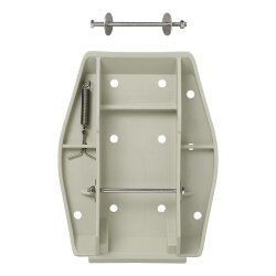 4x Stützplatte Wohnwagen Abstützfuß für AL-KO Ausdrehstützen Eckstützen Kunststoff Stützplatten mit Feder Metallstift Arretierbolzen Abstützung Camping Stellplatz 27,5 x 20,5 cm 1500 kg