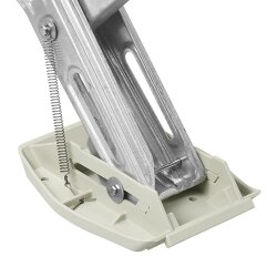 4x Stützplatte Wohnwagen Abstützfuß für AL-KO Ausdrehstützen Eckstützen Kunststoff Stützplatten mit Feder Metallstift Arretierbolzen Abstützung Camping Stellplatz 27,5 x 20,5 cm 1500 kg