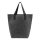 Filztasche Einkaufstasche faltbar 46x15x40 cm anthrazit mit Reißverschlusstasche Bodenverstärkung Karabiner Shopper aus Polyester