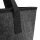 Filztasche Einkaufstasche faltbar 46x15x40 cm anthrazit mit Reißverschlusstasche Bodenverstärkung Karabiner Shopper aus Polyester