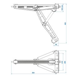 Wohnwagen Stütze 750kg 567x280 H495mm Kurbelstütze starkem Trapezgewindespindeln 2025