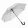 Stockschirm 96 cm Länge Ø119 weiß 190T Polyester Metall Regenschirm Unisex Rundhakengriff Moosgummi Schließband Klettverschluss silberfarbene Auslösetaste