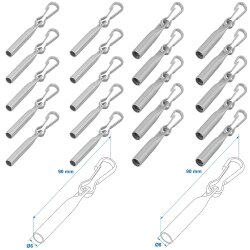 10 x Seil Endverschluss Ø6 und 8mm Simplexhaken...
