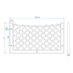 2x Aufbewahrungsnetz 302x169mm – Gepäcknetz mit Kunststoffrahmen für Stauraum Autonetz zur Ladungssicherung
