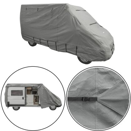 Wohnwagen Abdeckung 615x210x227 Kastenwagen Abdeckplane Schutzhülle Wohnmobil kompatibel für Fiat Ducato 600 X250 X290 - Zugang zum Campingbus über die seitliche Schiebetür