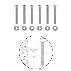 12tlg Schraubenset  Anhänger Steckdosen Adapter 7/13 polig – Schrauben zur Befestigung, Befestigungsset für Steckdose