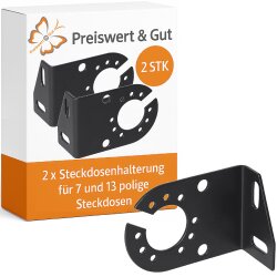 2 x Steckdosenhalter Anhänger oder Anbauplatte...