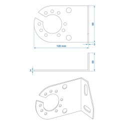 2 x Steckdosenhalter Anhänger oder Anbauplatte für Steckdose 7 und 13 polig AHK 12x8cm