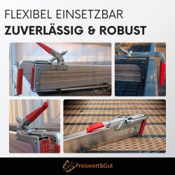 Zwischenwandverschluss 4 Stück für Klemmbalken 22–36 mm – verzinkt – 400 daN Tragkraft – stabile Ladungssicherung für LKW Anhänger Transporter – Stahl Klemmbereich 22–36 mm