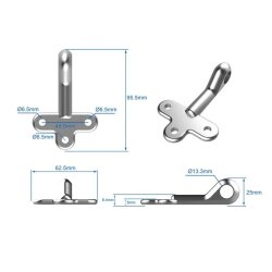 2x Bordwandverschluss Anhänger Größe 0 Einfallöse aus verzinktem Stahl für Winkelhebel Kastenverschluss M6