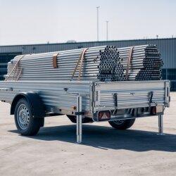 2 STK Anhänger Stützen mit Kurbel Hubhöhe 400 bis 650 mm je 300 kg Durchmesser 48 mm