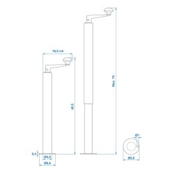 2 STK Anhänger Stützen mit Kurbel Hubhöhe 400 bis 650 mm je 300 kg Durchmesser 48 mm